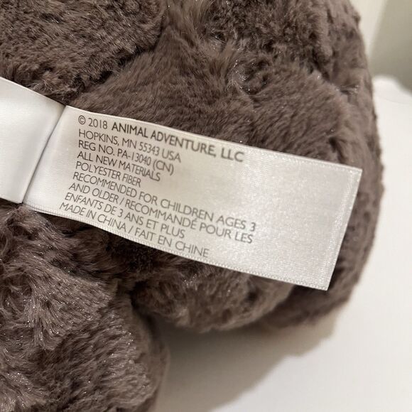 Animal Adventure 2018 Brown Bunny Rabbit Plush Cream Ribbed Corduroy Ears Feet - Picture 8 of 11